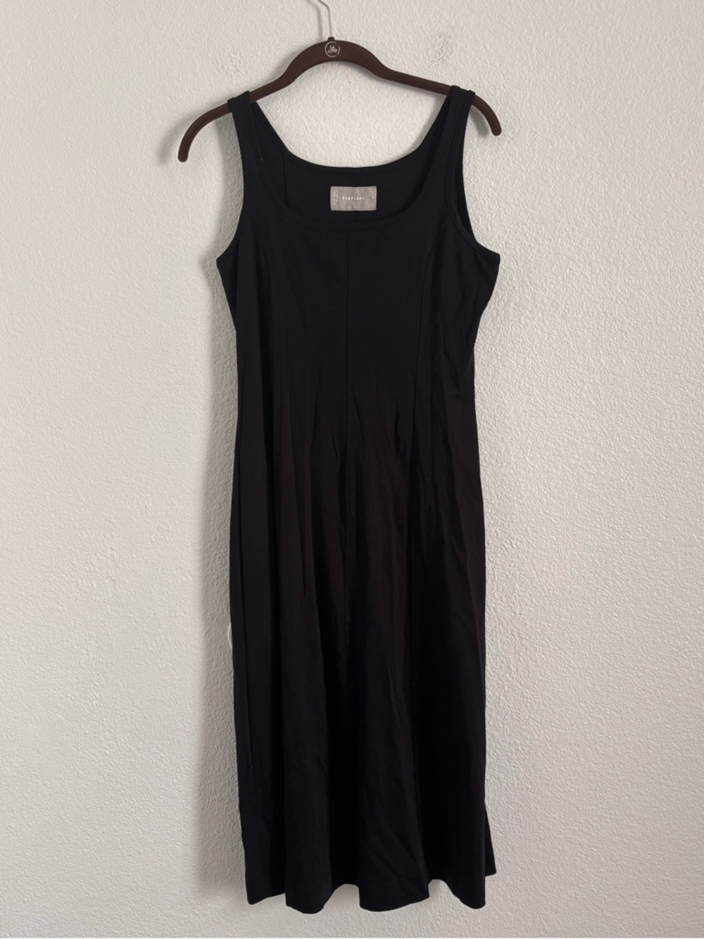 Everlane Women's Size Small Black 100% Cotton Sleeveless Midi Dress